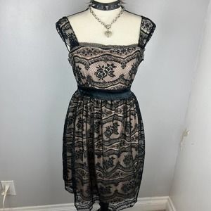 Mori fairy black lace dress
